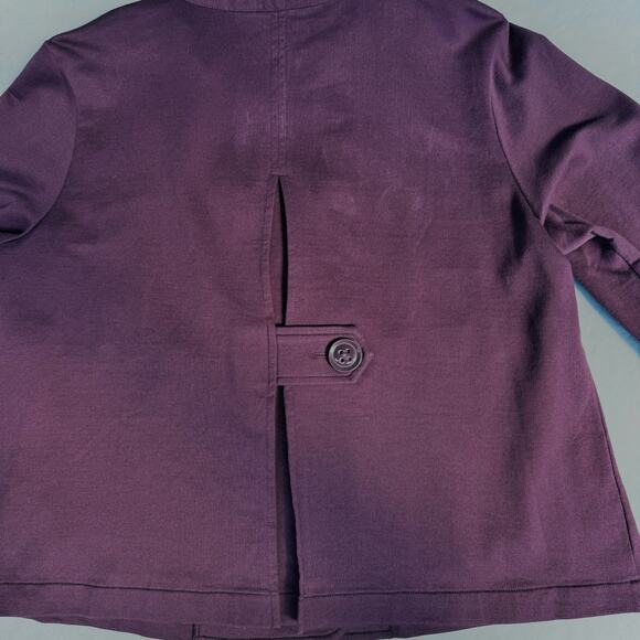 Cabi Double-Breasted Cropped Fall Swing Stand Collar Jacket Women M Purple Plum - Picture 11 of 14